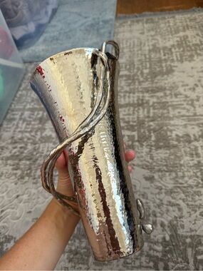 MICHAEL ARAM Wisteria Vase Silver Hammered